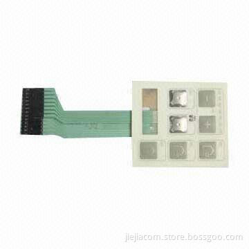 PET180/PC/PVC Electronic Membrane Button Switches, Metal Dome and PET Cable and 2.54mm Connector